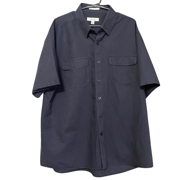 VISITOR MENS BUTTON DOWN XXL LINEN COTTON BLEND SHIRT - Picture 1 of 11